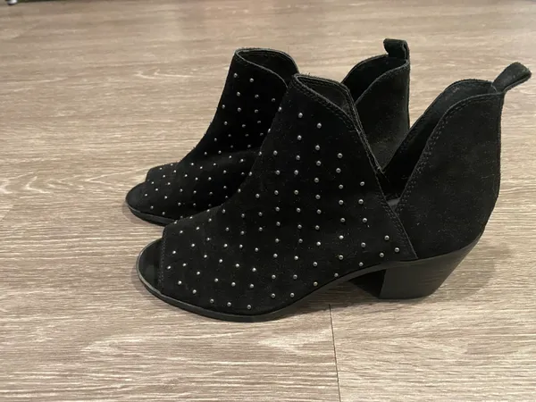 Black Metallic Studded Booties - Image 3