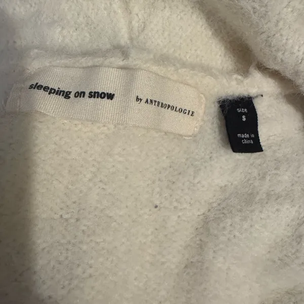 Sleeping On Snow Cardigan Alpaca Wool Longline Anthropologie Cream Size S - Image 5