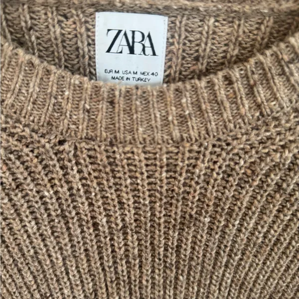 ZARA Women’s Crewneck Sweater in Taupe Brown - Image 4