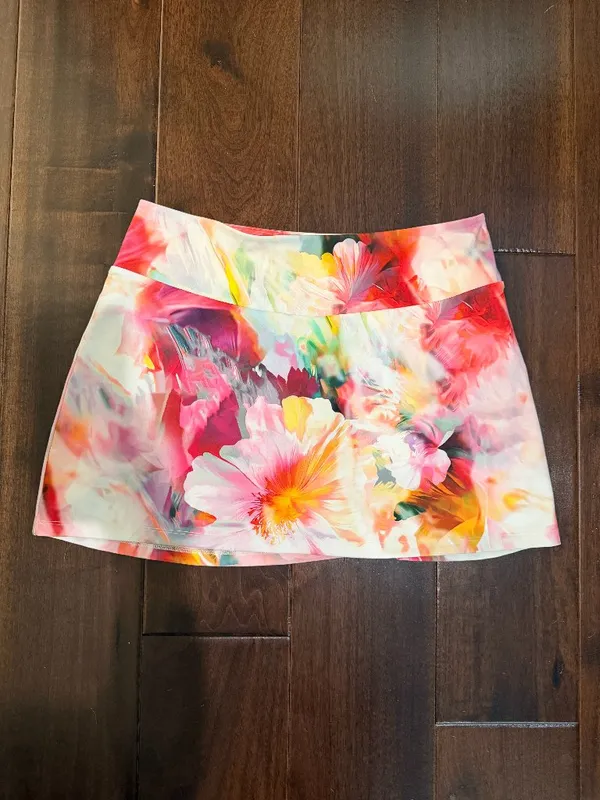 Anthropologie Peggi Kroll Daily Practice Mini Skort Floral Tennis Skirt Size Med - Image 4