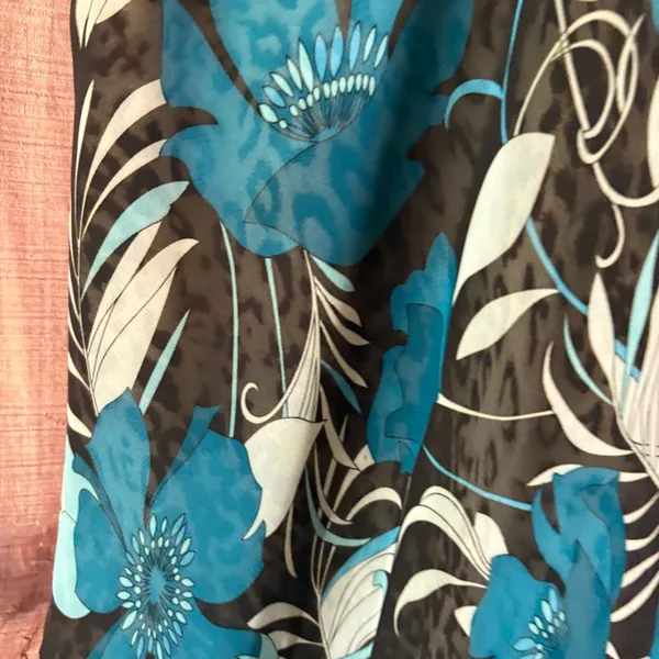 Believe Teal Floral And Animal Print Midi Dress Size‎ 8 - Image 5