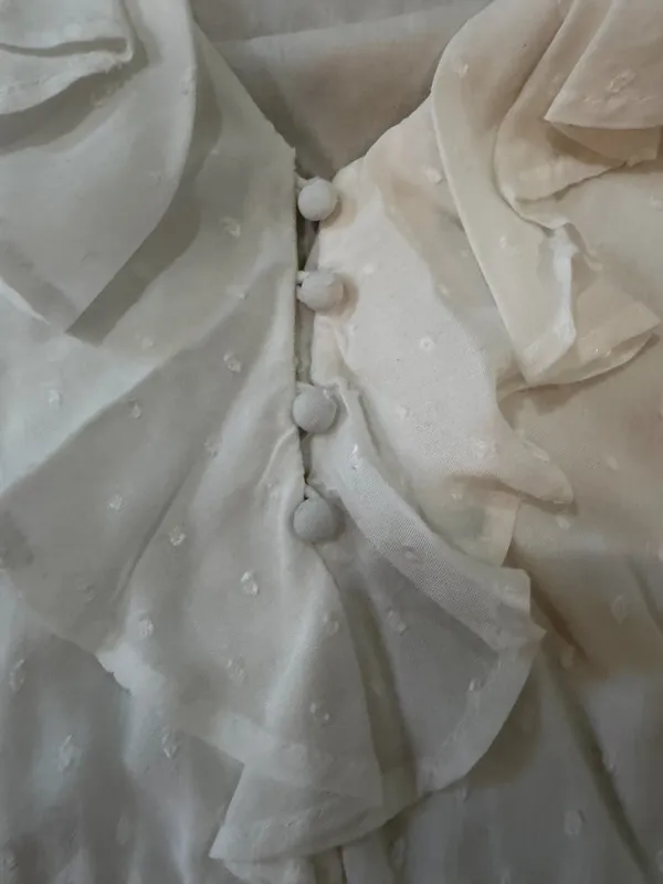 Paige White Swiss Dot Tiered Ruffle Maxi Dress Size XS - Image 12