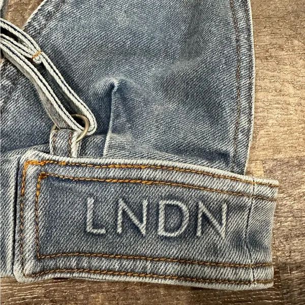 NWT LNDN Denim Bra Top Blue Size XS - Image 4