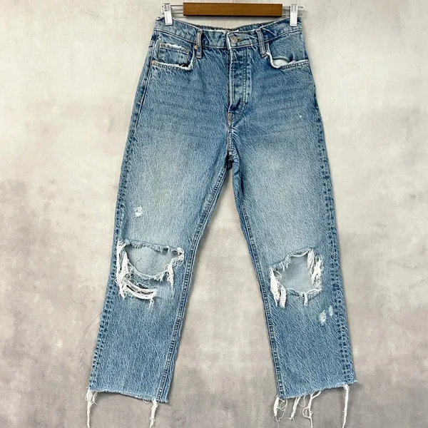 We The Free Womens Jeans Size 25 Tapered Baggy Boyfriend Distressed Grunge Indie - Image 15
