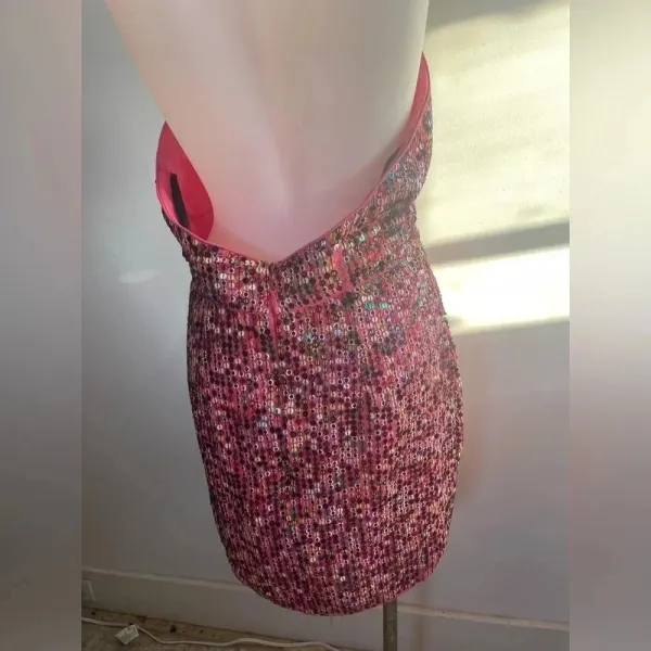 Revolve X by NBD Cocktail Pink‎ Sequin Dress GUC! Size Medium HTF! 0211 - Image 6