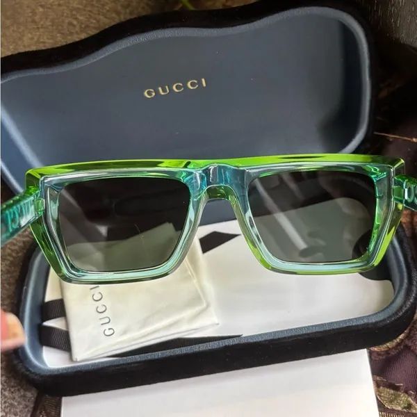Authentic Gucci 51mm Emerald Green Acetate Sunglasses UNISEX - Image 13
