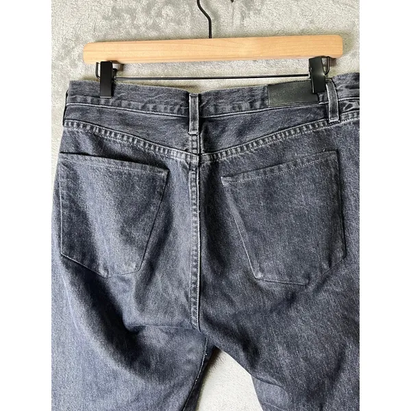 GOLDSIGN Low Slung Crop Jeans Black Relaxed Straight‎ Leg Denim Women's 26 - Image 4
