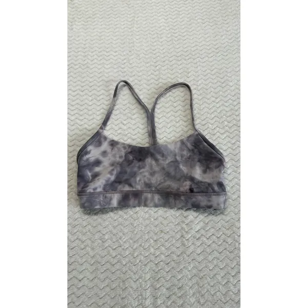 Lululemon Flow Y Bra Nulu Diamond Dye Graphite Grey Bronze Green Size 6 - Image 3