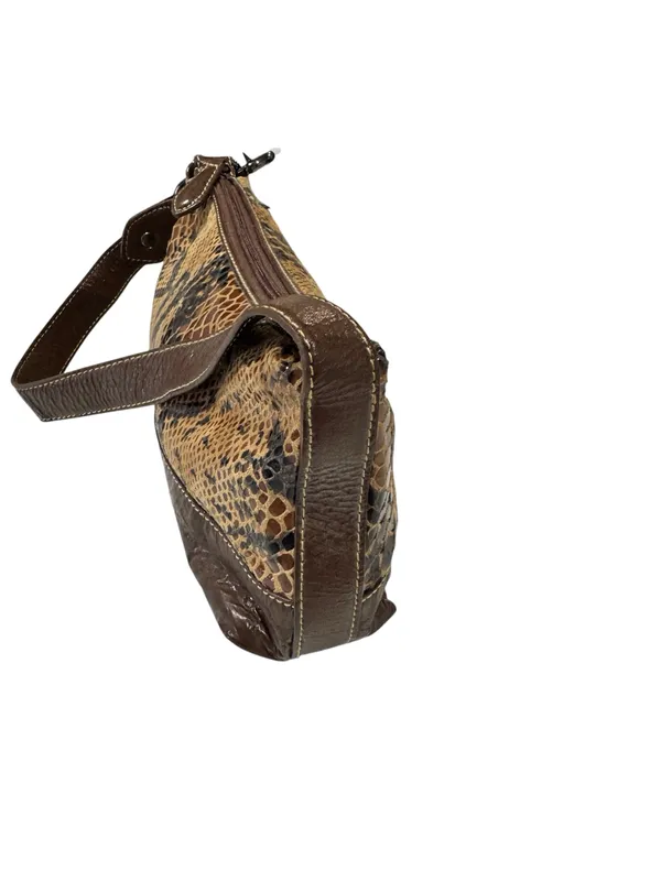Wilsons Leather Faux Snakeskin Shoulder Bag NWT Brown Python Print Baguette - Image 5