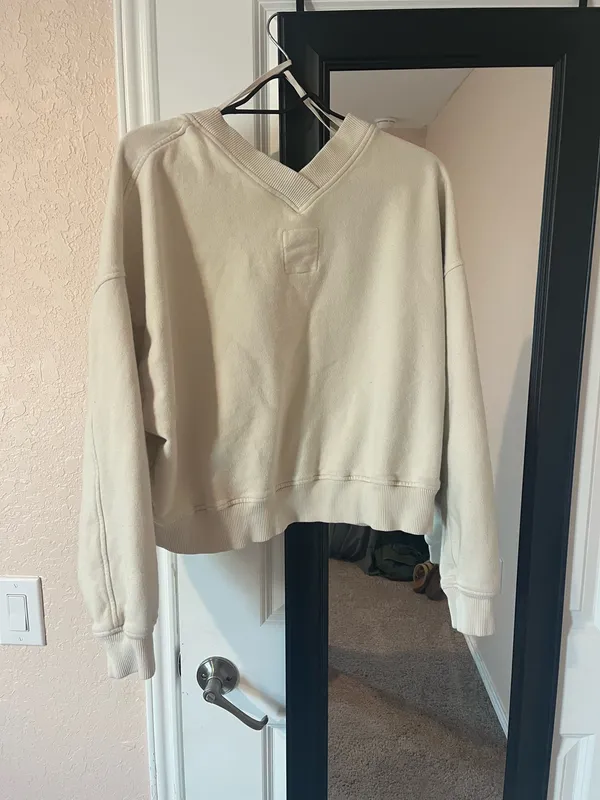 Aerie House Party Sweatshirt V-Neck Oversized - Image 4