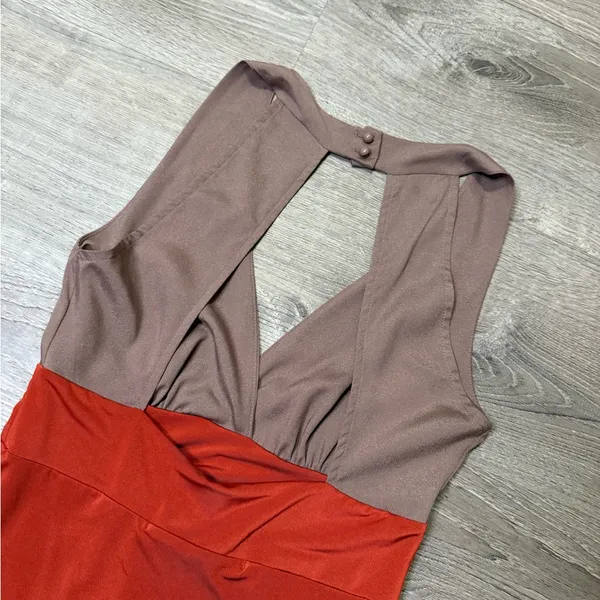 •LULU’S• ORANGE & TAN DRESS - Image 7
