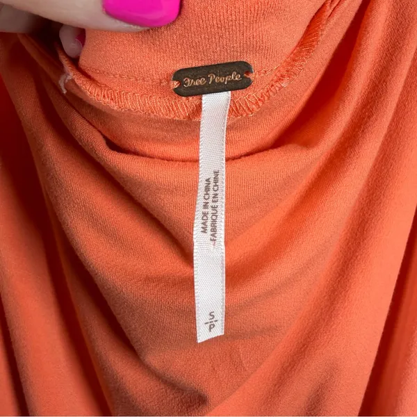 Free People‎ Orange Rock With It Embroidered Puff Sleeve Top - Image 3