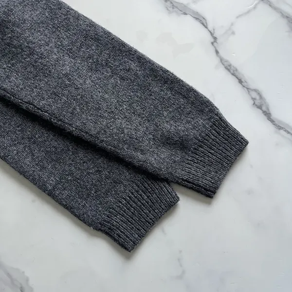 Uniqlo 100% Wool Knit Oversized Long Cardigan Charcoal Gray Sz Small Cabin Core - Image 8