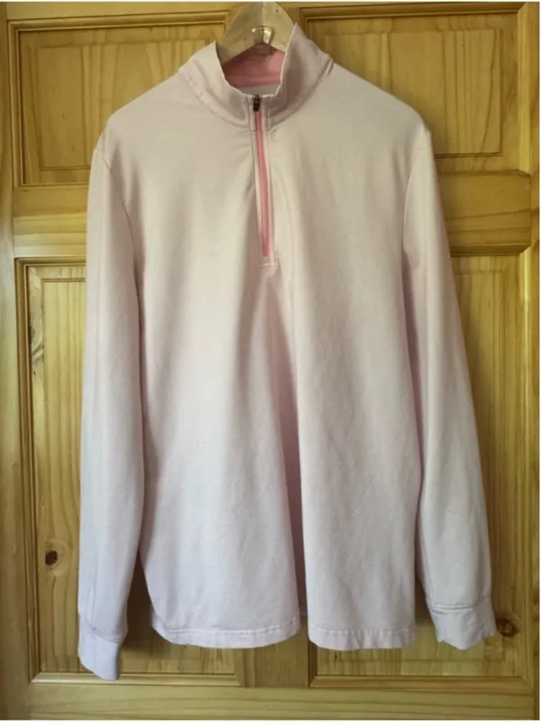 PGA Tour Light Pink striped Quarter-Zip Pullover size medium - Image 8