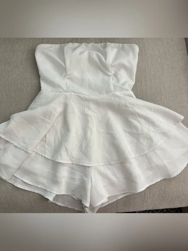 Princess Polly Rolla Romper White with Bow Detail - Image 3