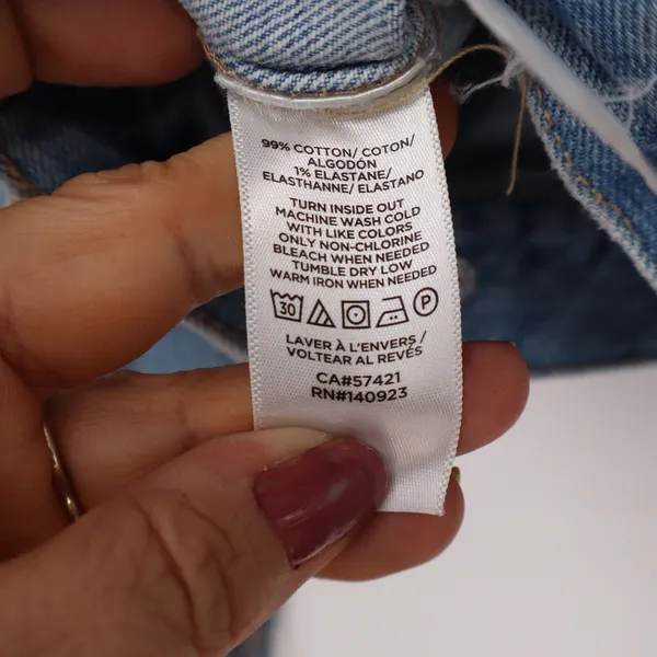 LOFT Denim Jacket Womens L Trucker Light Blue Stretch Button Down Excellent - Image 3