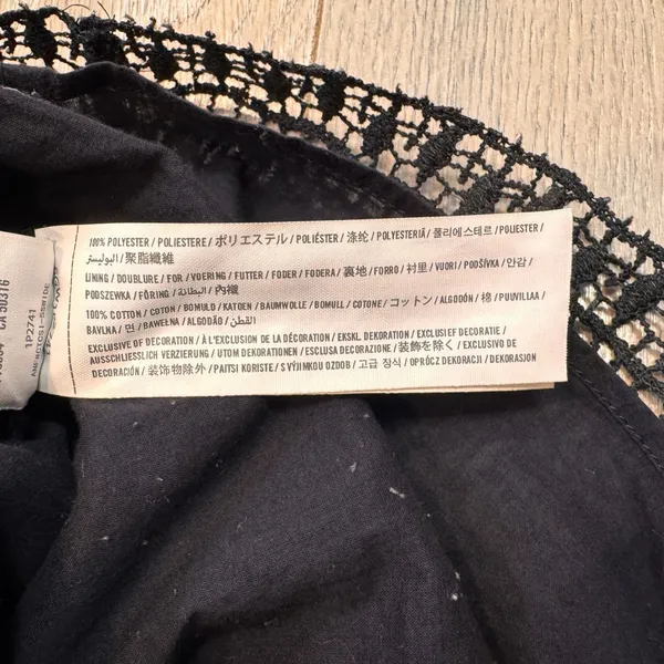 Abercrombie & Fitch Black‎ Crochet Lace Romper Coverup Keyhole Back Small S - Image 4