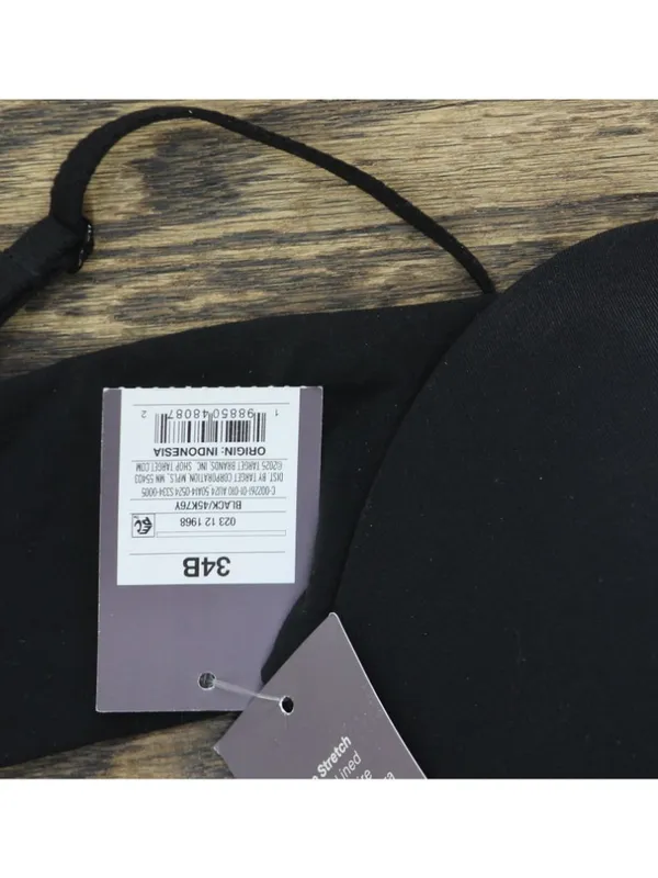 Auden Womens Luxe Stretch Comfort Wire Demi Adjustable Bra 94266713 Black 34B - Image 5