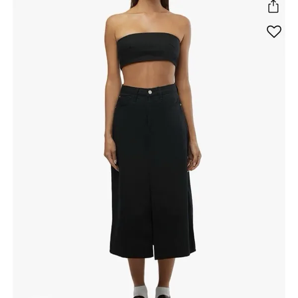 WeWoreWhat Smocked Black Bandeau Top Zip Hook Eye Back Closure‎ Sz XS NWT - Image 3