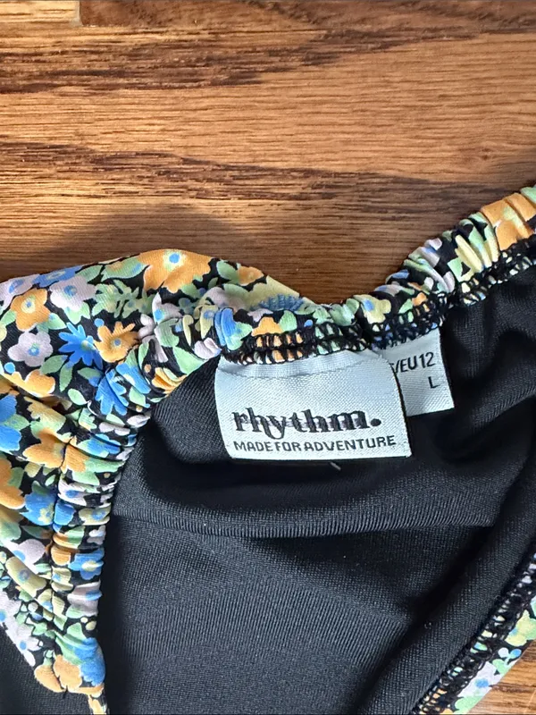 Rhythm. Floral Bikini Top Size L Blue Size L - Image 3