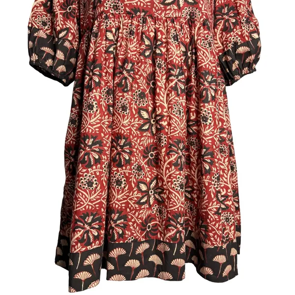 Clara The Label Mini Dress M Cotton Babydoll Lined Boho Peasant Victoria Dunn - Image 3