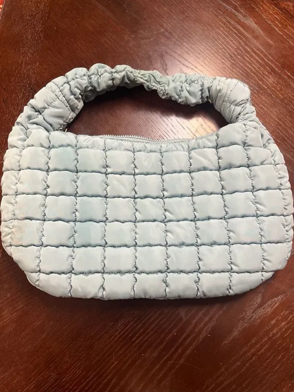 Urban Expression Baby Blue Quilted Puffer Hobo Bag - Image 8