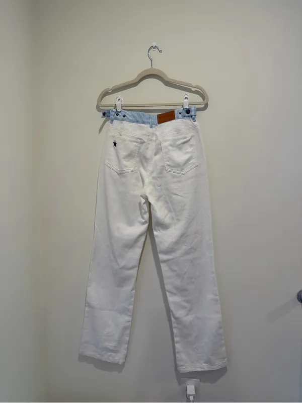 Studio seven designs Jodie Jeans white with blue trim - Image 11