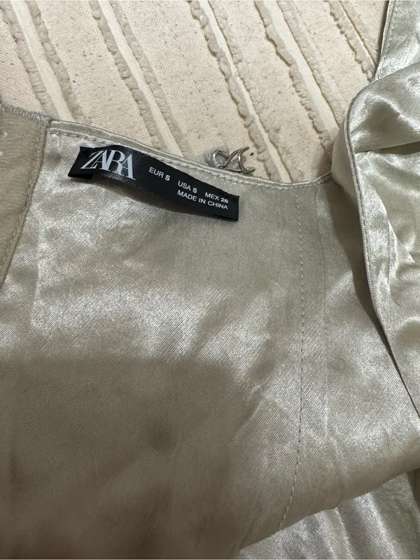 Zara Satin Champaign Corset Top - Image 7