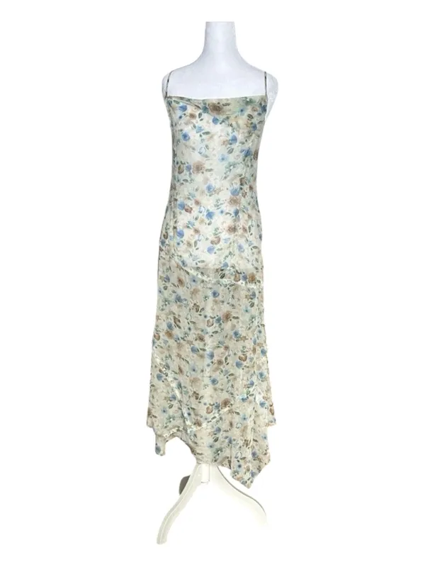 Urban Outfitters Priscilla Seamed Floral Midi Dress‎ Medium Shear Coquette - Image 2