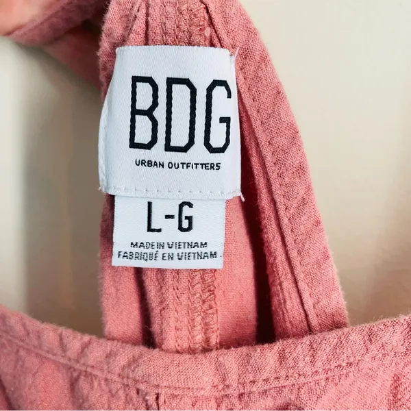 BDG Linen Blend Pink Romper Overalls size L - Image 9