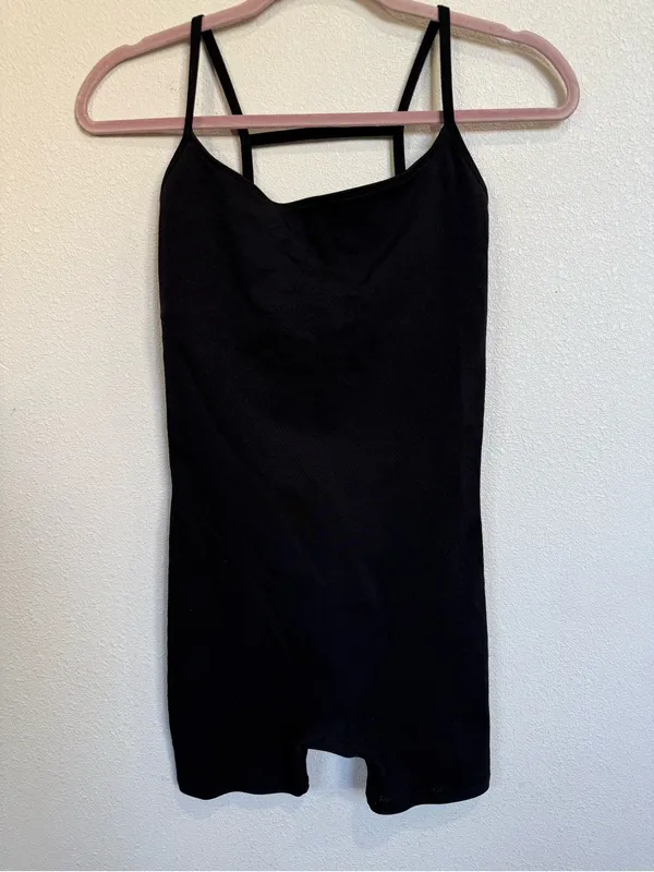 Fabletics 360 Black Seamless Onesie Romper Adjustable Strap Bodysuit - Image 5