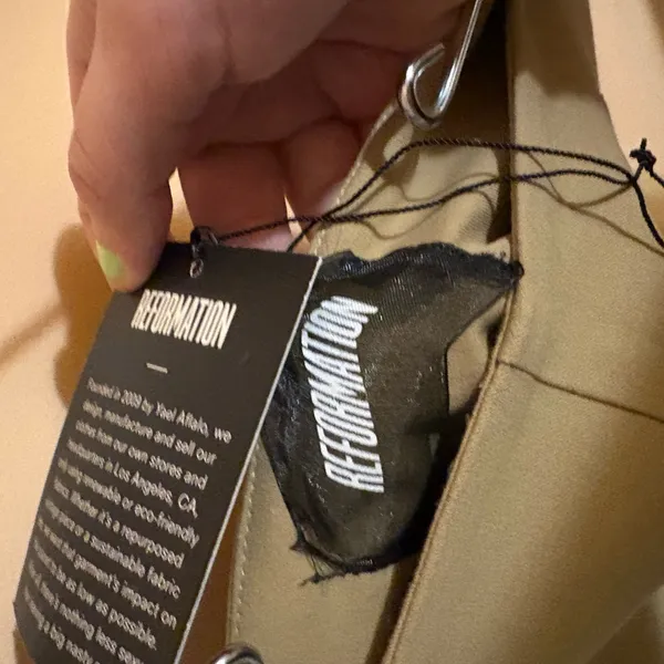 NWT Reformation Tan Pull On Pants - Image 3
