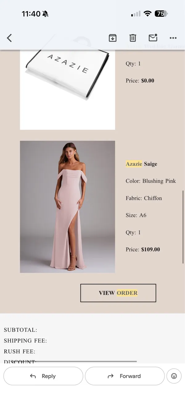 Azazie Bridesmaid Chiffon Dress - Image 3