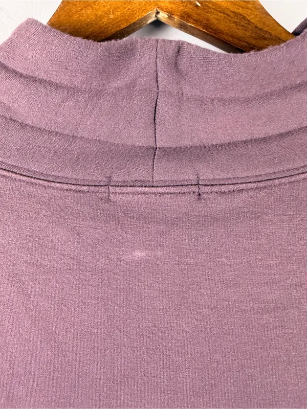 Quince SuperSoft Fleece Mock Neck Pullover in dried fig size large - Image 6