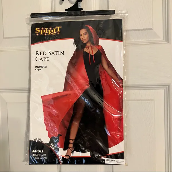 Spirit Little Red Women's Red and Black Costume Dress with Hooded Cape - Image 4