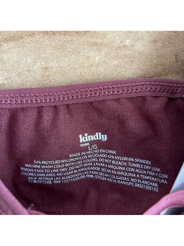 Kindly Yours caged v-neck seamless mauve seamless bralette size large - Image 8