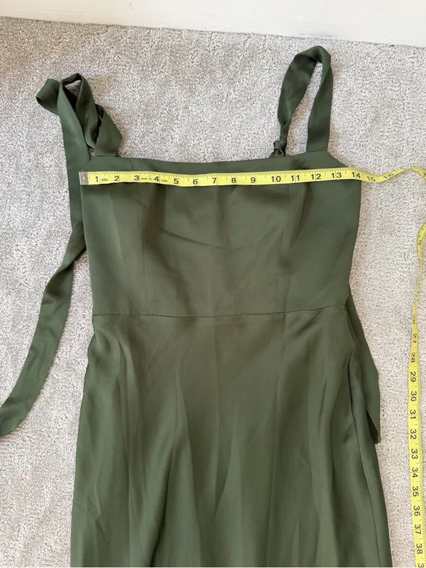 NWT Park & Fifth Albright Dress in Dark Olive Satin Size Small Bridesmaid Maxi - Image 14