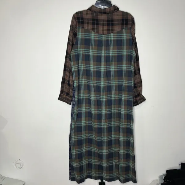 Natural Life Esme maxi dress multicolored plaid 100% cotton‎ womens size medium - Image 9