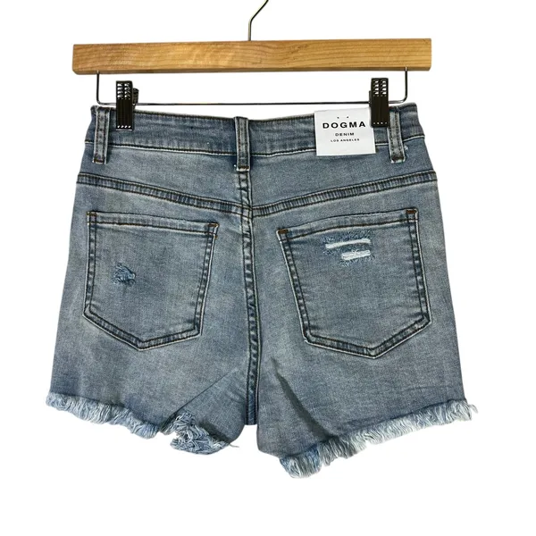 NWT Dogma Denim Jean Shorts Womens L Light Wash Distressed Fringe Daisy Dukes - Image 3