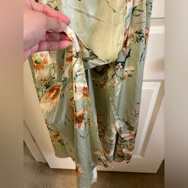 Sweet Lemon Dress Women's Small Sage Floral Sweet Visionaries Halter Open Back - Image 3