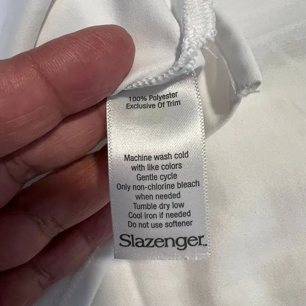 Slazenger Sleeveless Golf Tank Top w/Neon Yellow Trim Striped Pattern‎ White-M - Image 5