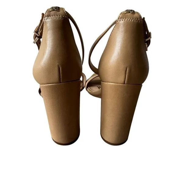 Sam Edelman Yaro Ankle Strap Sandal Oatmeal Kid Leather SZ 8.5 - Image 4