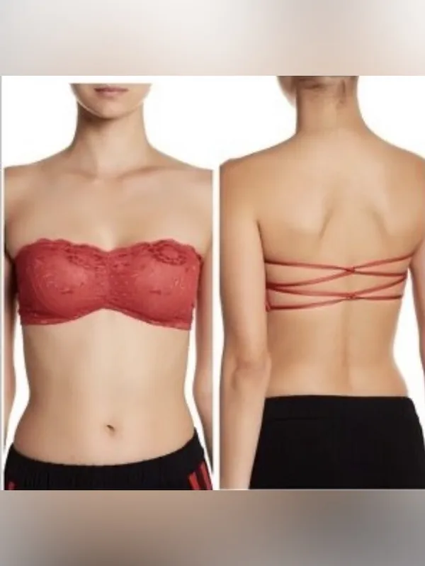 Intimately Free People Bandeau Bralette Rust Strappy Back essential strapless - Image 6