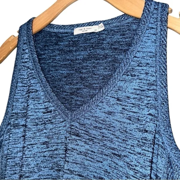 Rag & Bone Women’s Size S Blue Black Space Dye Ramona V-Neck Sleeveless Tank Top - Image 12