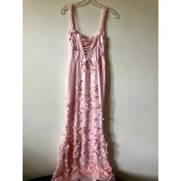 Oh Polly Vasanta Embellished Fishtail Corset Gown Maxi Dress in Pink size 2 - Image 8