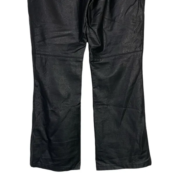 Free People Faux Leather High Waist Flare Leg Pants Size 8 - Image 6