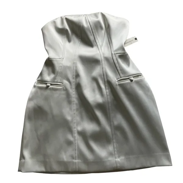 Anthropologie BHLDN Clean Lines Strapless Mini Dress White XS Bridal Wedding - Image 2
