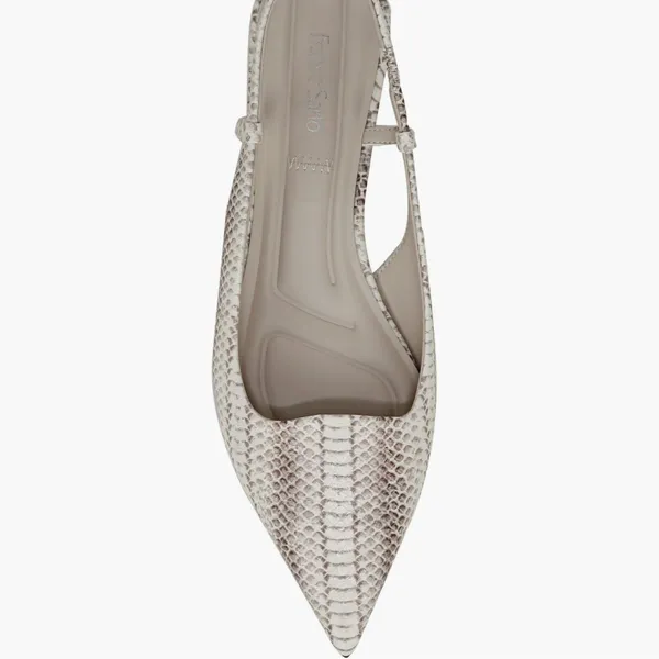 NEW FRANCO SARTO Palmira Slingback Pointed Toe Pump Color: Grey Snake Print - Image 6