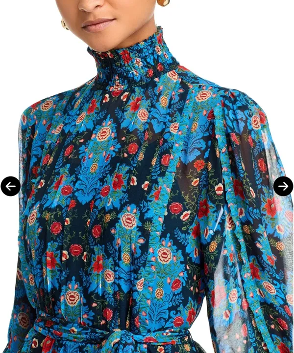 Farm Rio Arabesque Floral Pleated Dress - Image 6