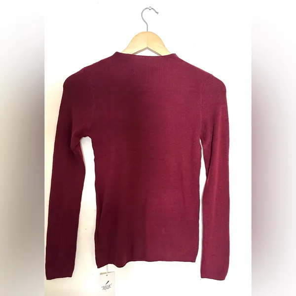 Julia Burgundy Long Sleeve Sweater Women’s Sz One‎ Size Lightweight Soft - Image 4